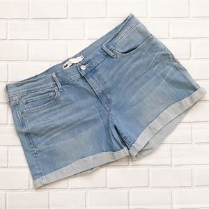 Levi’s Light Wash Rolled Hem Blue Denim Shorts
